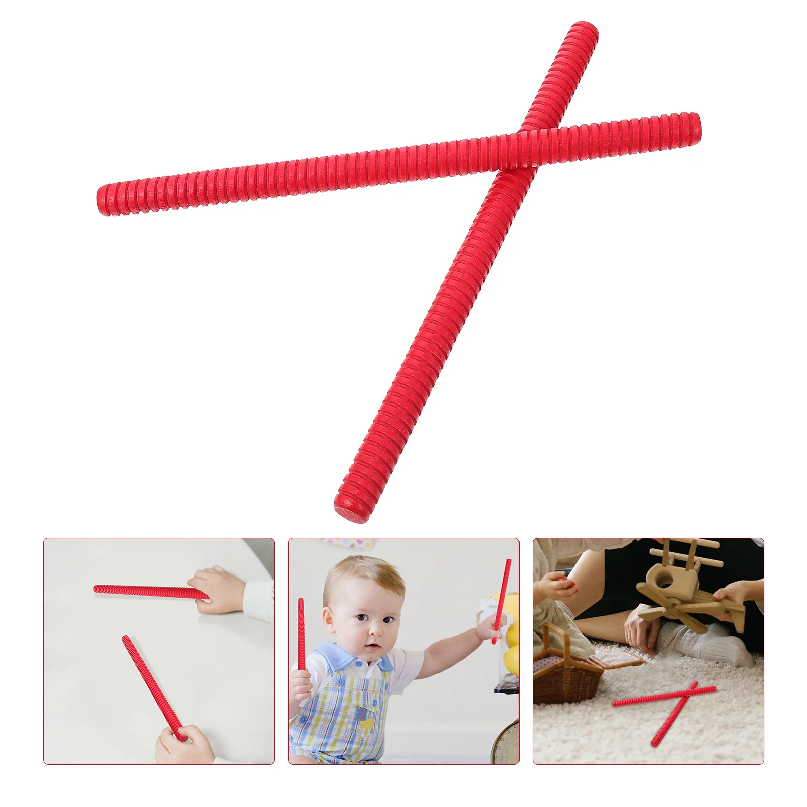 

2pcs Rhythm Music Sticks Red Wood Claves For Early Education Percussion Instrument Wooden Lummi Stick Musical Talent