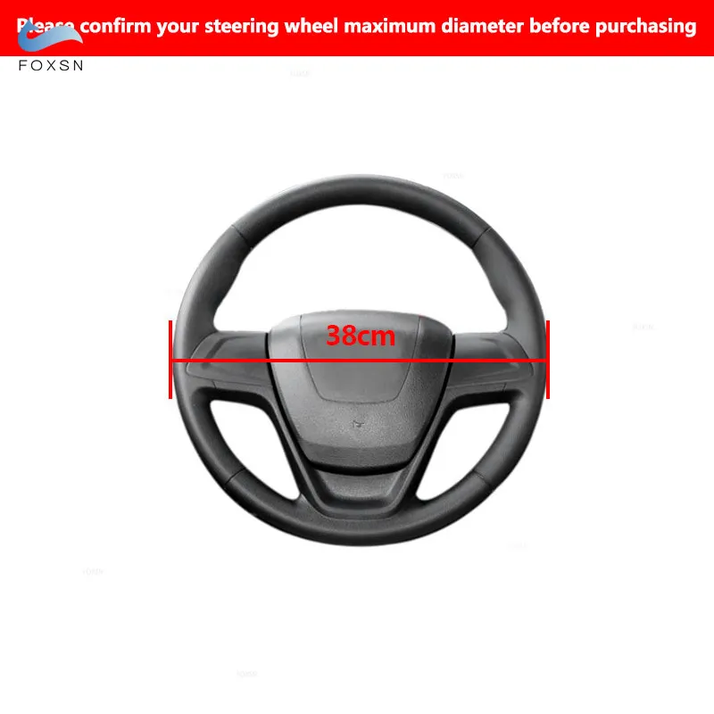 38cm Universal Car Interior Steering Wheel Cover Hand Sewing Suede Leather Trim Accessories with Needles Threads Kits