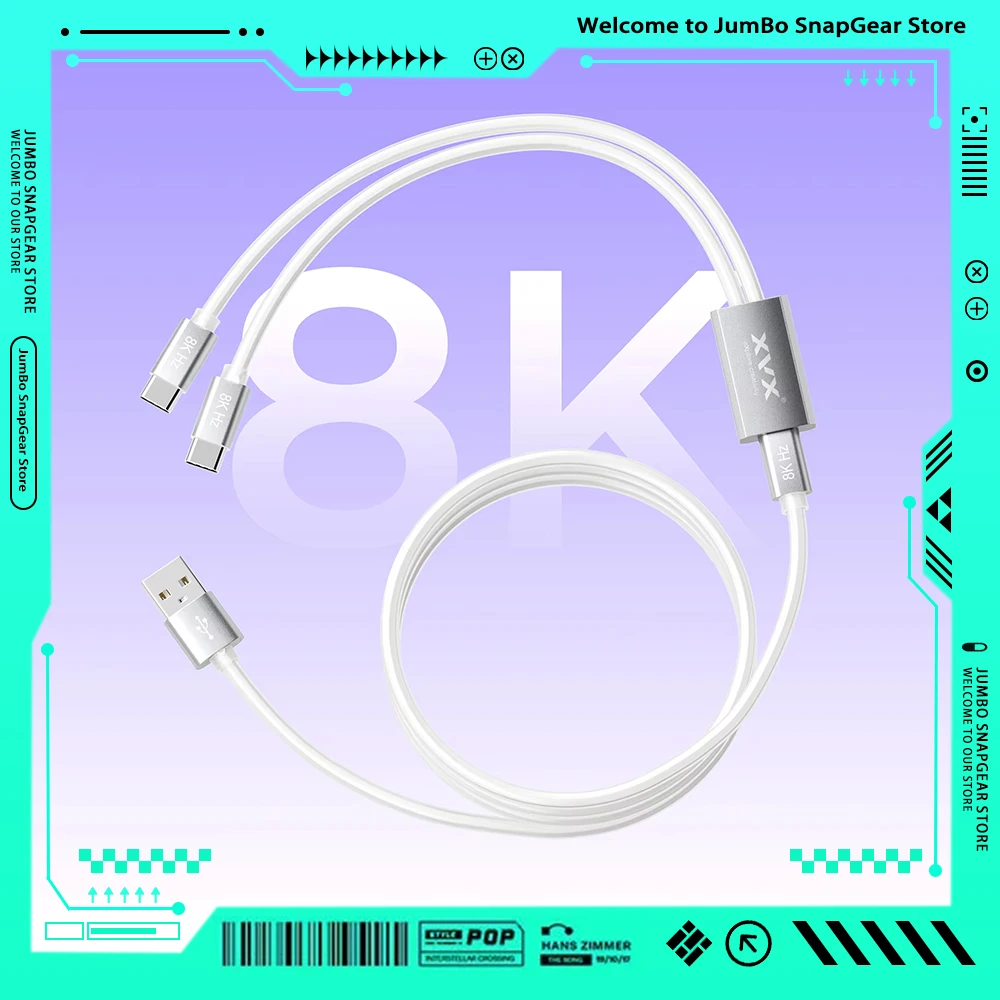 

Кабель для клавиатуры XVX 2-в-1 USB-C на USB-A для механической игровой клавиатуры, светодиодный авиационный кабель 1,8 м с металлическим разъемом CNC