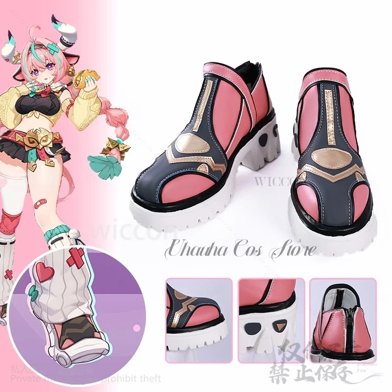 

Anime Game Genshin Impact Cosplay Varesa Shoes Sweet Y2K Styles Props Pink Sport Wear For Girls Woman Halloween Cos Customized