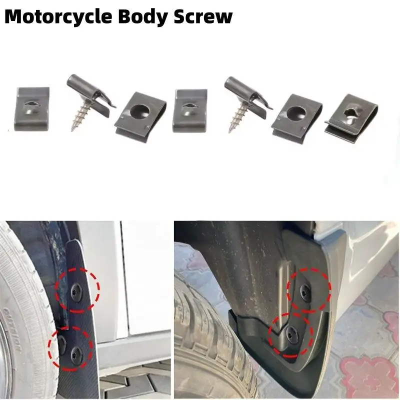 20/30/40/50/100 Sets Motorcycle Body Screw Flower Body Bolt With Clip Fairings Screw Nut Part Motorcycle Accessories