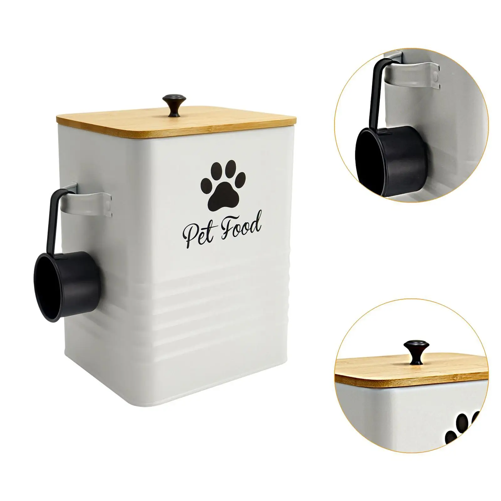 Airtight Pet Food Storage Container Moistureproof Dog Treat Jar Large Capacity Organizer for Dog and Cat Food Feeding Area