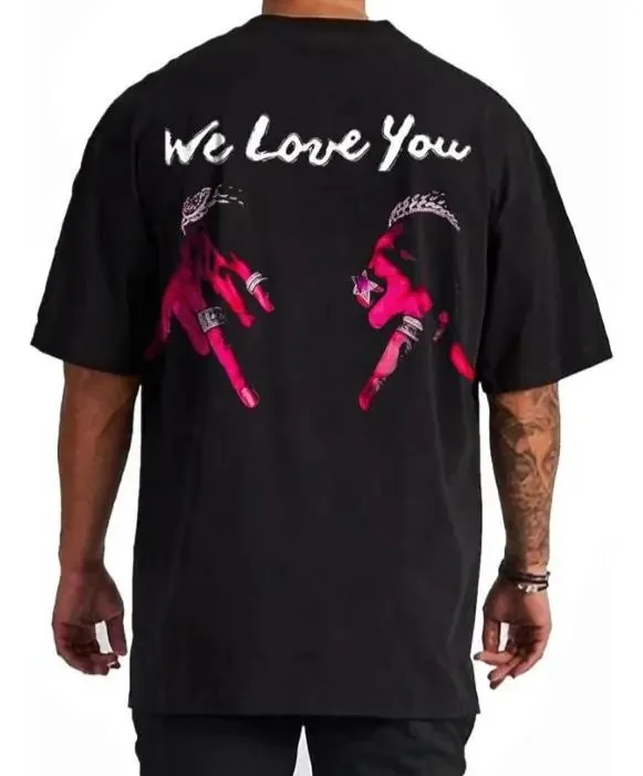 Men's We Love You Tribute Vintage Washed T-Shirt, Pink Blur Portrait Streetwear Graphic Tee