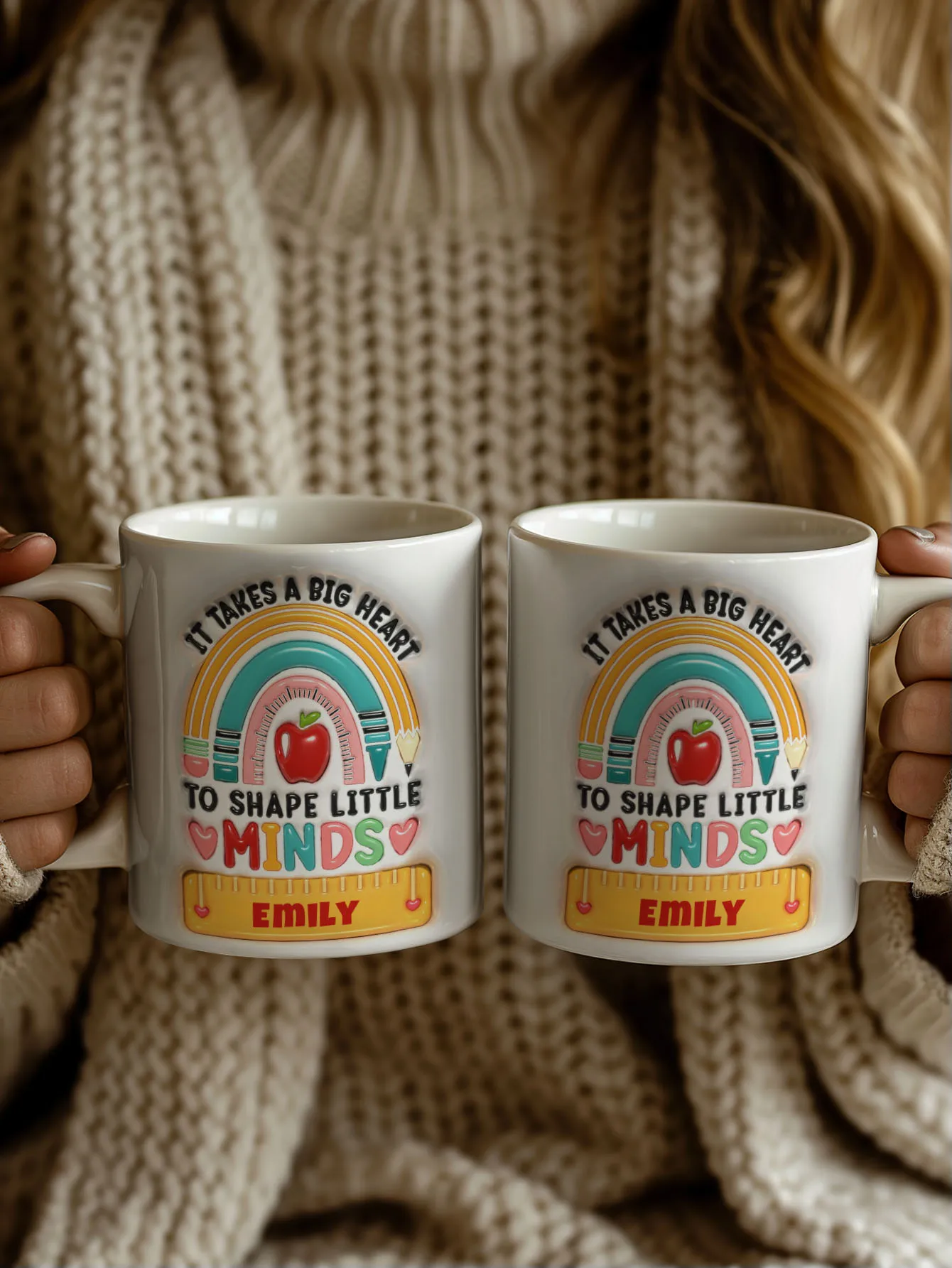 1pc Custom Name Mug 11oz Personalized Coffee Cup Teacher Gift Back To School Graduation Mothers Day Teachers Day Christmas