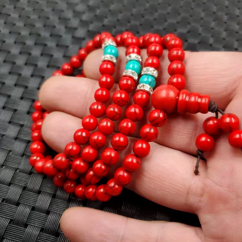 4-14mm 15-40pcs Natural Stone Red Turquoise Beads for Necklace Bracelet DIY Beaded Material Fashion Jewelry Making