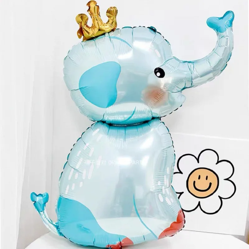 Pearl Blue Cartoon Elephant Aluminum Film Balloons Children\'s Birthday Anniversary Party Theme Decoration Elephant Balloons