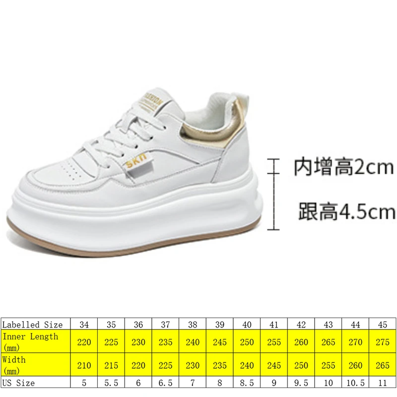 Fujin 6.5cm Air Mesh Genuine Leather Casual Breathable Summer Autumn Platform Vulcanize Wedge Chunky Sneakers Spring White Shoes