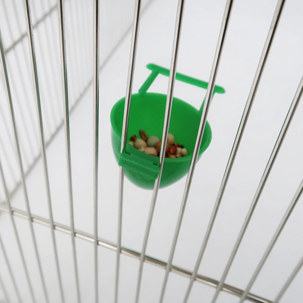 

8PCS Parrot Plastic Round Plastic Round Bowls Bowls Safe Durable Water Food Container Cage Accessories Small Birds Green