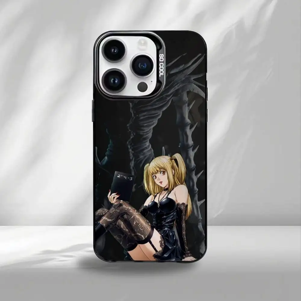 미사 데스노트 폰 케이스 아이폰17,16,15,14,13,12,11 플러스,프로 맥스 블랙 캔디 매트 충격 방지 커버