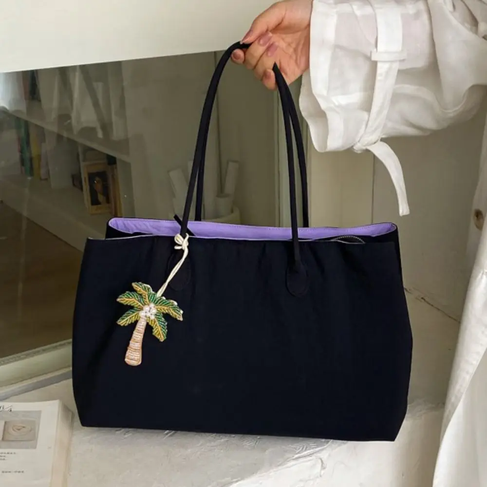 

Elegant Nylon Tote Bag Waterproof Commuting Multiple Compartments Handbag Minimalist Multi-layer Computer Bag Computer Use