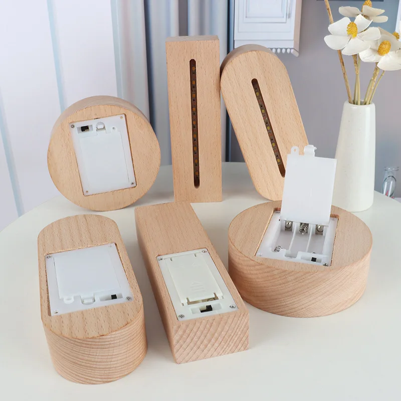 Wireless Touch Night Light Base Battery Powered Creative Light Acrylic Luminous Base