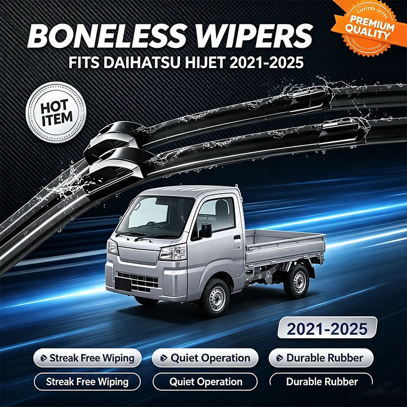 For Daihatsu Hijet S700 S710 2021-2025 Car Front Windshield Wiper Blades 2-Piece Kit All Weather Protection Auto Accessories