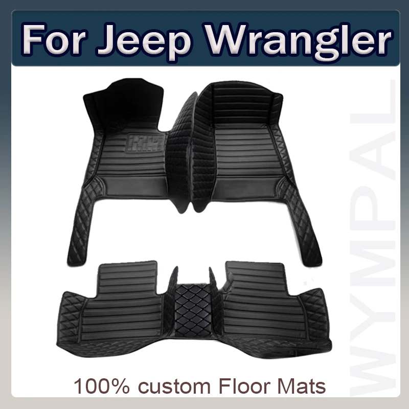 Tapis de sol de voiture personnalisé pour Jeep Wrangler, repose-pieds automobiles, quatre portes, 2011, 2012, 2013, 2014, 2015, 2016, 2017