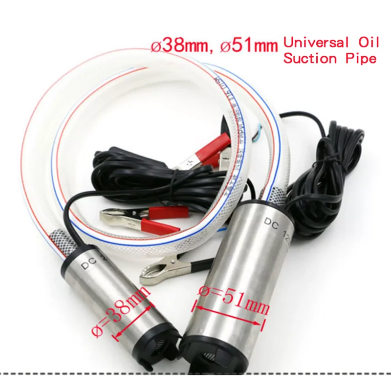 12V 24V DC Electric Submersible Fuel Transfer Pump Portable Mini Car Suction Pump for Diesel Oil Water Engine