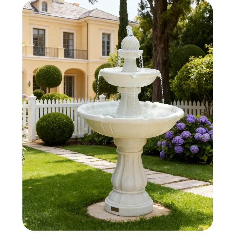 [Smart Model] Solar Villa Courtyard Landscape Fountain European-Style Outdoor Landscape Wishing Well Ornament