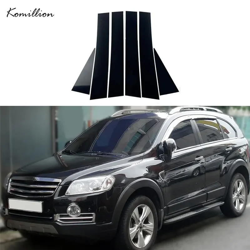 

6pcs Car Pillar Posts for Chevrolet Captiva 2007-2018 Glossy Black Door Window Trim Stickers Decorative Accessories