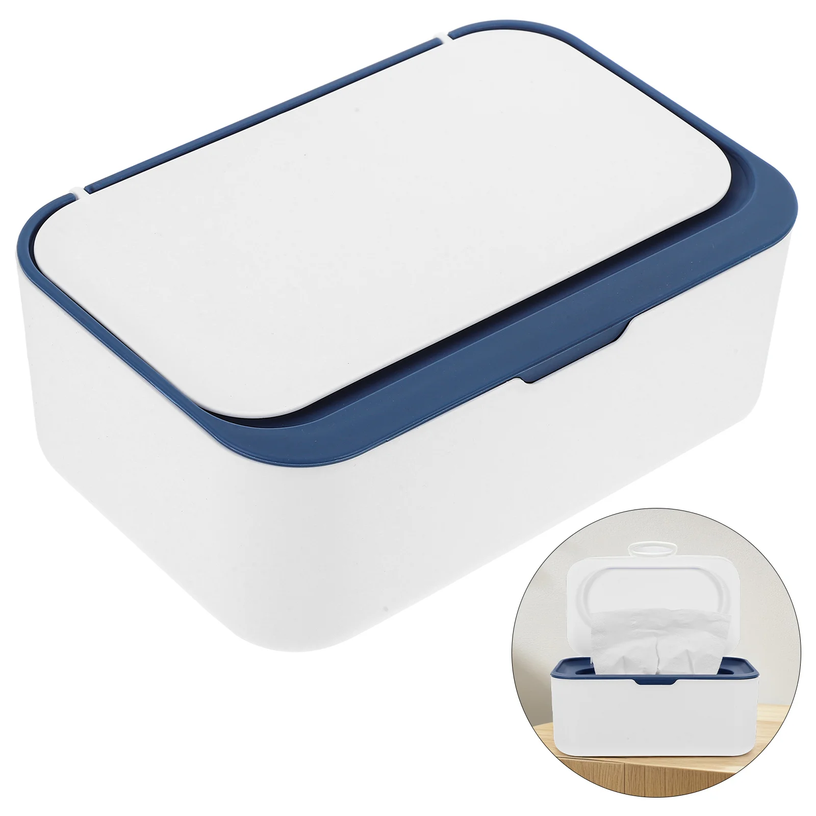 

Dustproof Tissue Storage Box Refillable Plastic Wipes Case Lid Desktop Napkin Holder Bathroom Organizer Clean Tissue
