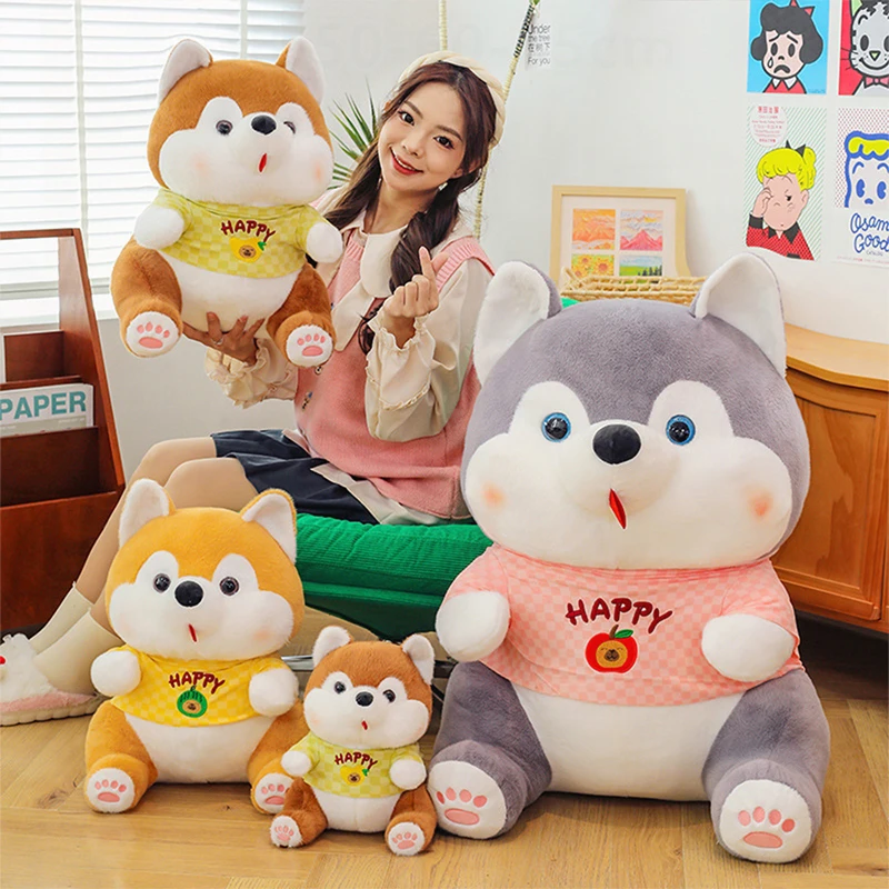 

Cute Dressed Husky Plush Toy Stuffed Animal Doll for Kids Birthday Xmas Gift Perfect for Bedtime Cuddles and Playtime Fun