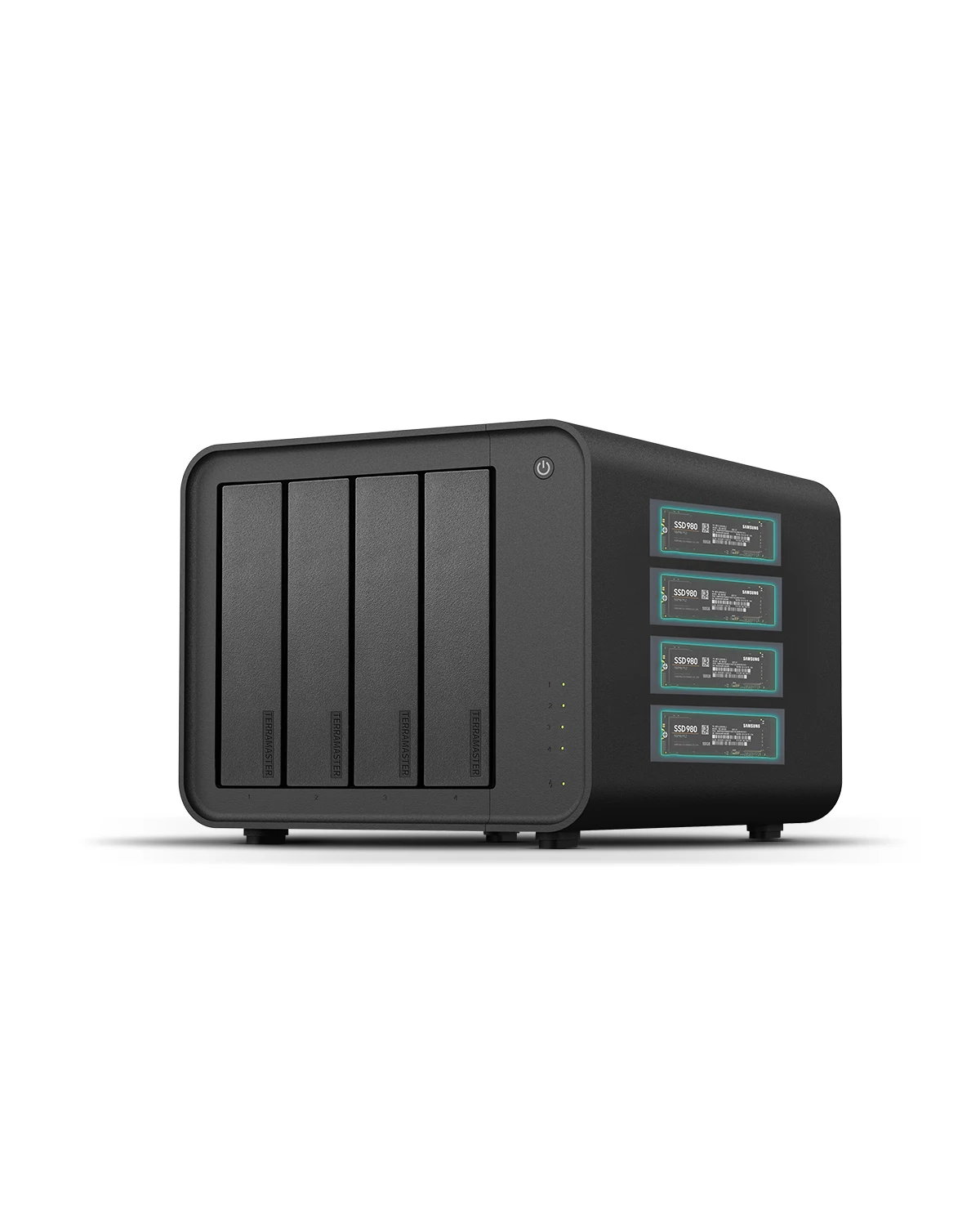 TERRAMASTER D8 Hybrid 2 8-Bay Hybrid Enclosure,  4 HDD + 4 NVMe SSD, USB 3.2 Gen 2 10Gbps Type-C USB Storage（Diskless）
