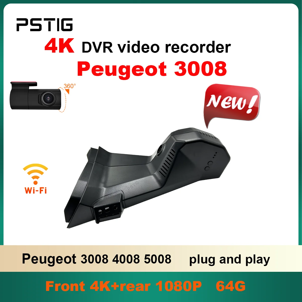 Customized 4K HD Dash Cam For Peugeot 3008 4008 5008 DS4 DS5 DS5LS DS6 DS7 DS9 Citroen C2 C3 C4 C5 C6 WIFI Car Dvr Dashcam