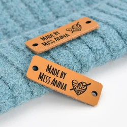 Leather Tags For Handmade Items, Knitting Tag Personalized, Sewing Tags, Custom Knitting Tags, 0.5x1.5 Inches,D509