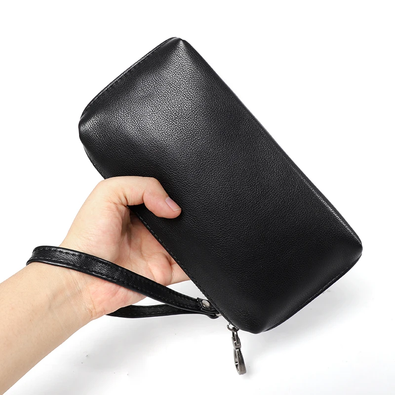 Men Genuine Leather Wallet Phone Bag Soft Cowhide Leather Men Cluth Bag Credit Card Holder Wallets Coin Purse Male Money Bags