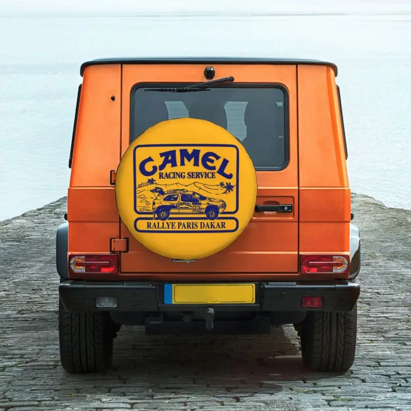 Camel Trophy Defender 110 Spare Tire Cover for Jeep Mitsubishi Moto Yellow 4WD 4x4 RV Car Wheel Protectors 14\