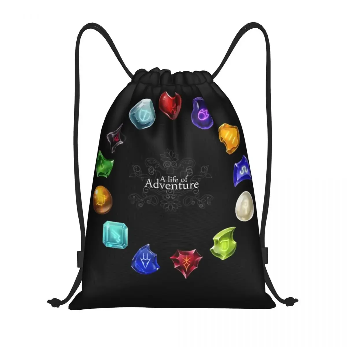 A Life Of Adventure Drawstring Back Pack Bag Travel Storage Package Teenagers Beach Tote Bag School Sport Shoe Bag Portable