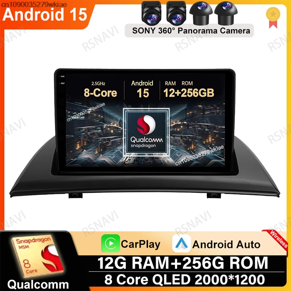 

Android 15 For BMW X3 E83 2004 - 2012 4G LTE Wireless Carplay Auto 5G WIFI DVD DSP BT GPS Navigation Stereo Autoradio QLED