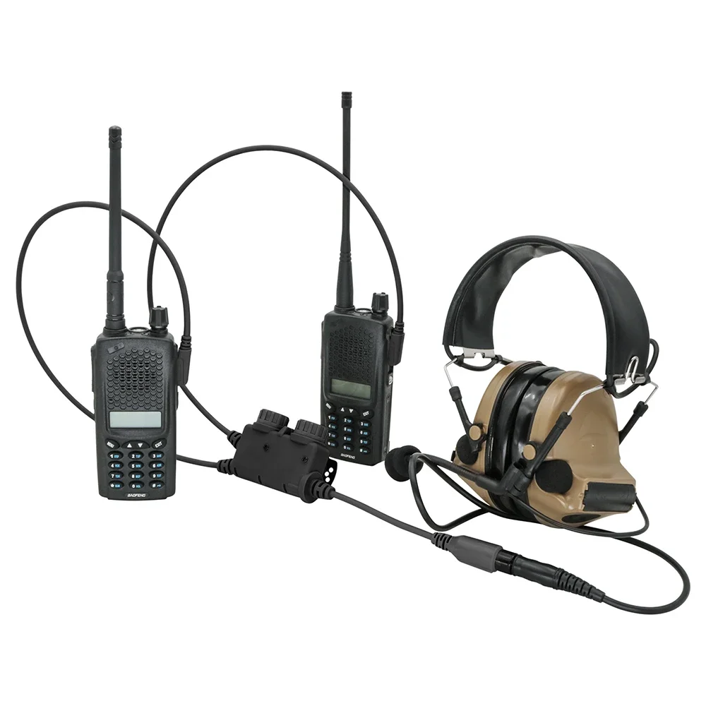 Tactical Headset Dual Communication Tactical U94 PTT with Ken Plug for Comta Sordin Shooting Hunting Airsoft Headphone