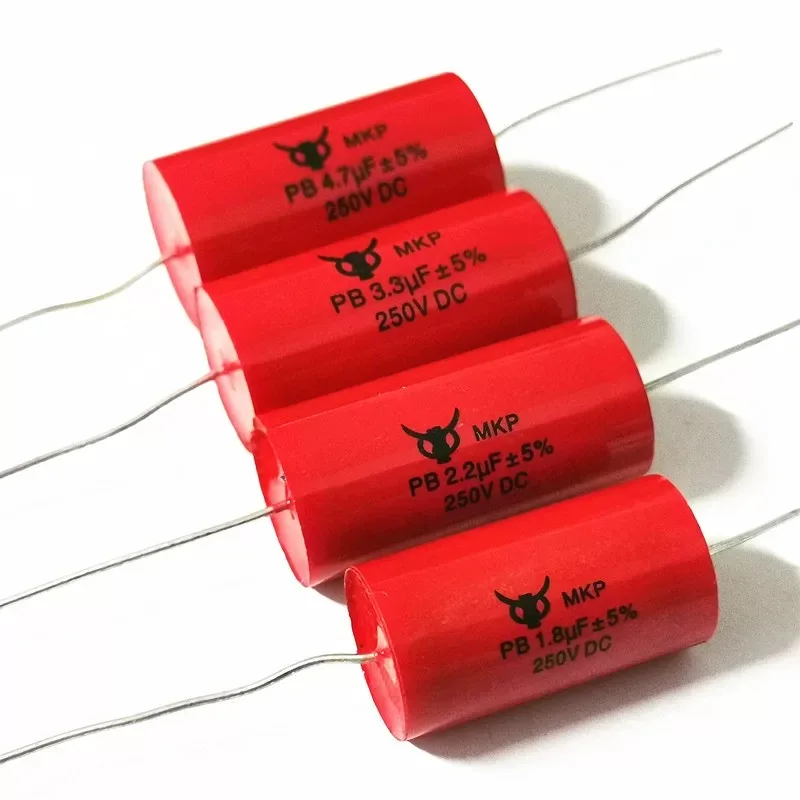 5PCS MKP Electrode Capacitor 250V Audiophile Grade HIFI Axial MKT Speaker Crossover Treble/Midrange