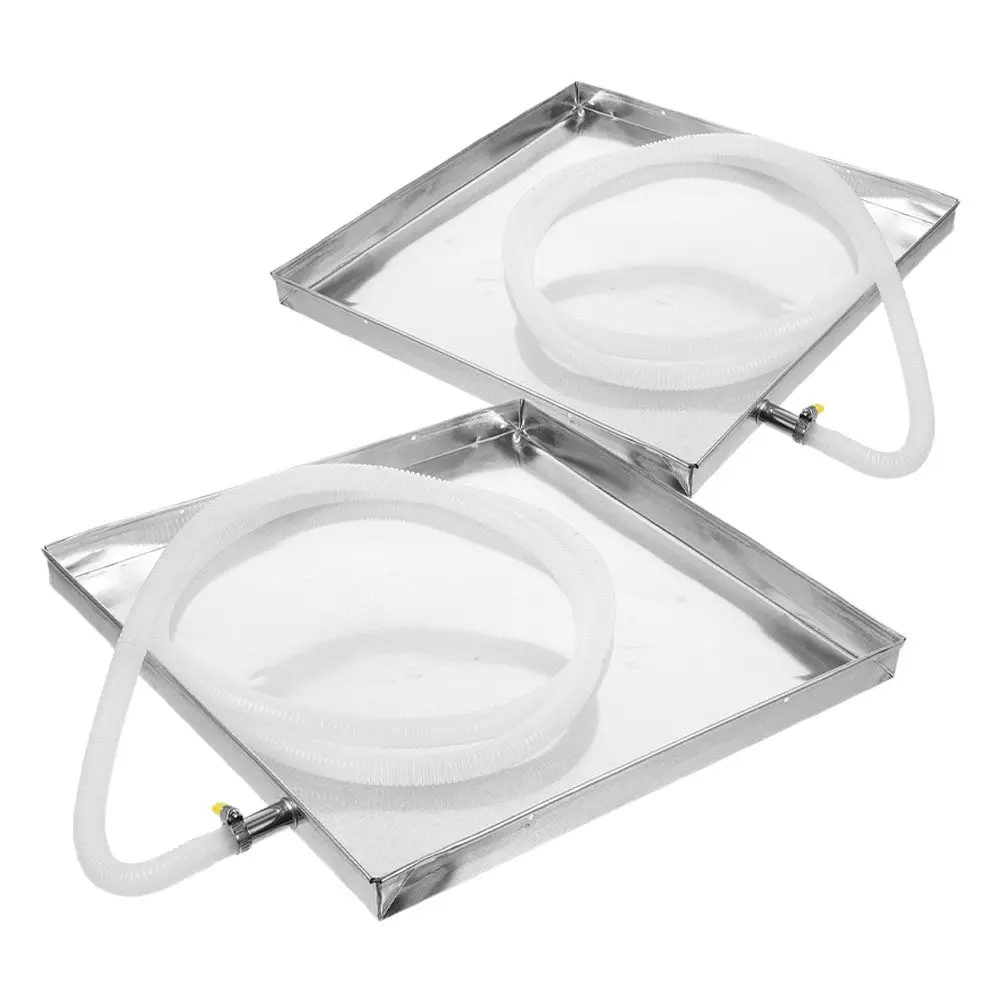 1Set Sleek Square Drip Tray for Air Conditioner External Unit Prevents Wall Floor Water Damage Drain Pan with Efficient Drainage