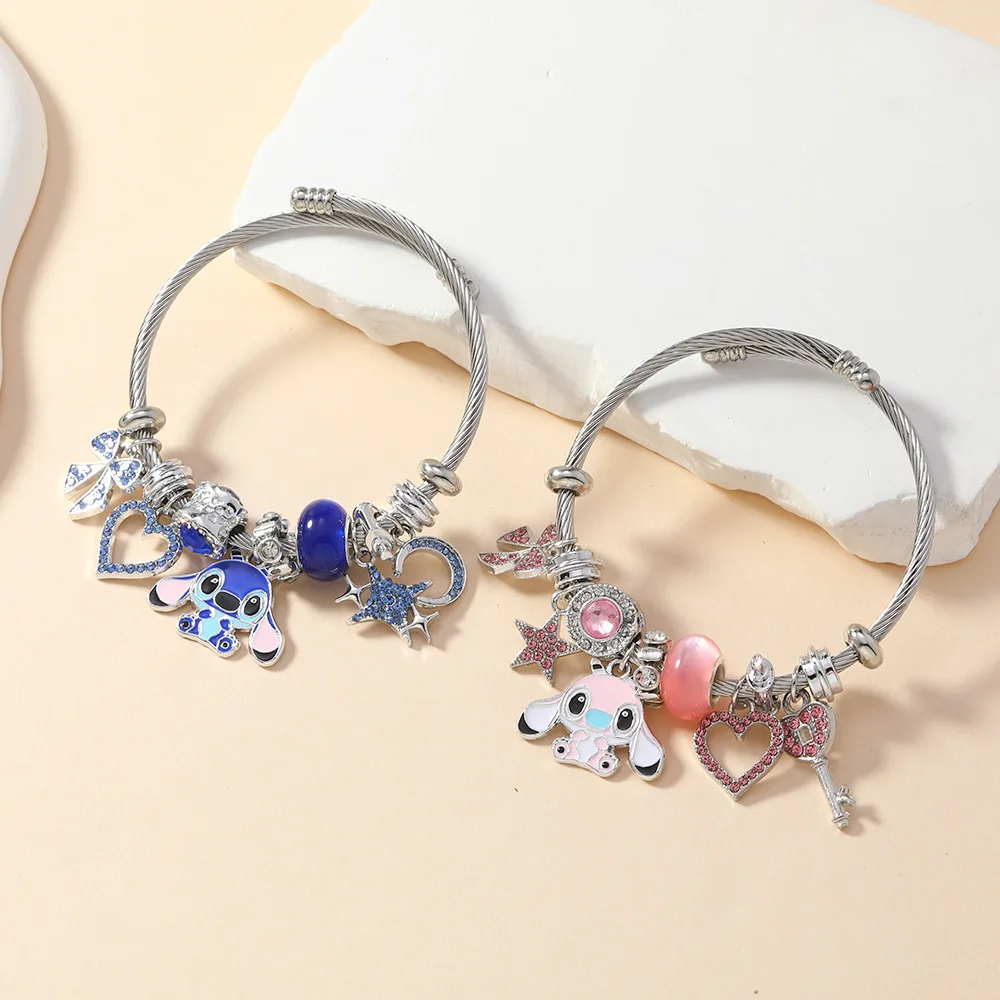 Il nuovo simpatico braccialetto Stilt di Miniso per donna, ciondolo con diamanti intarsiati, braccialetto aperto con catena in osso di serpente, moda