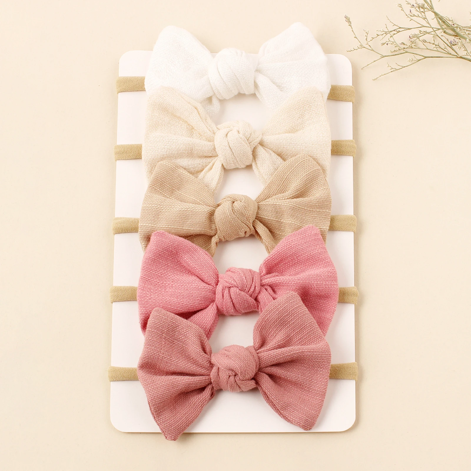 5pcs New Candy Shape Bow Headband Infant Baby Soft Elastic Nylon Hairband Girls Adorable Hair Accessories For Party