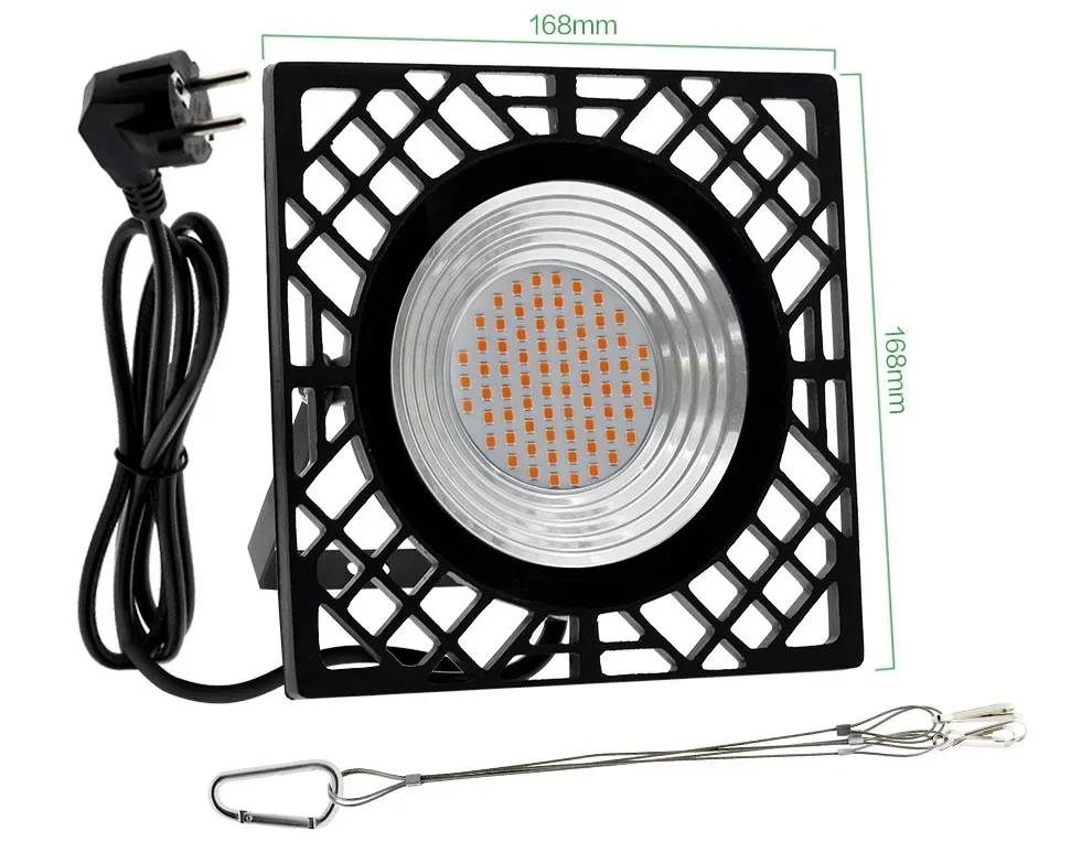 Nouveau-Projecteur LED Nid d'Abeille, 50W, AC 220V, Prise UE, Spectre Complet