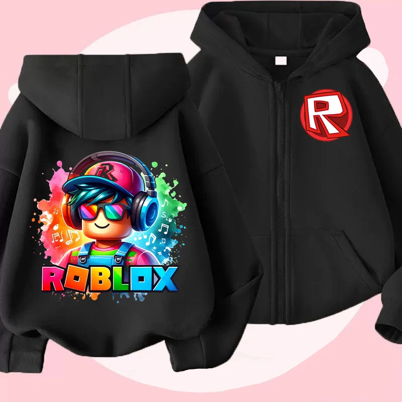 جديد Roblox الأطفال هوديس معطف الكرتون لعبة الشكل هوديي مطبوعة عارضات مقنعين البلوز الخريف الشتاء الاطفال الصبي الملابس