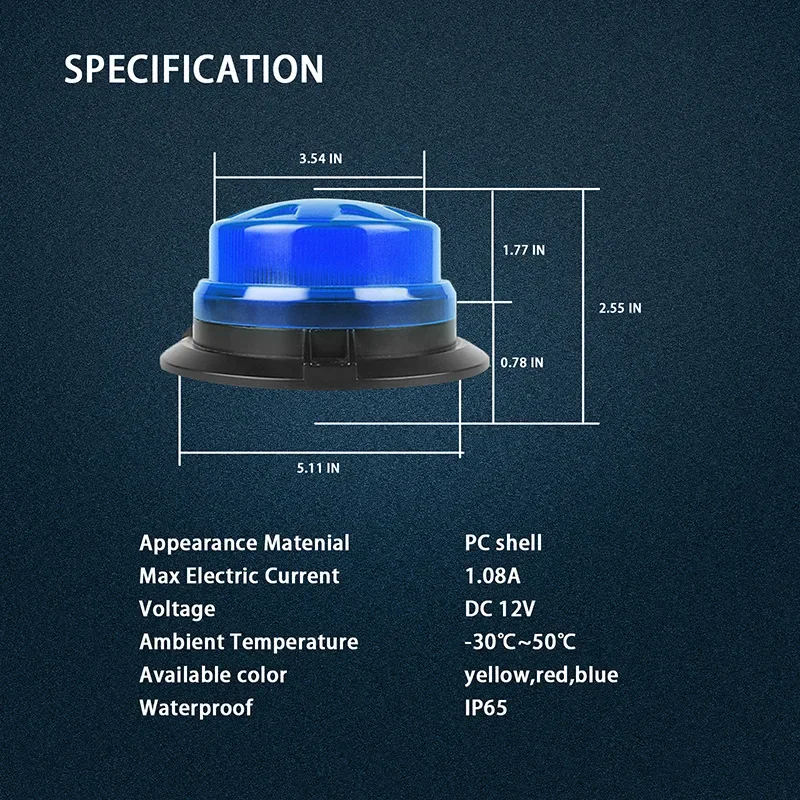 고휘도 천장 깜박이는 LED 자동차 경고등, 빨간색 및 파란색 경고등, 12-24V 경고등, 깜박이는 지붕 조명