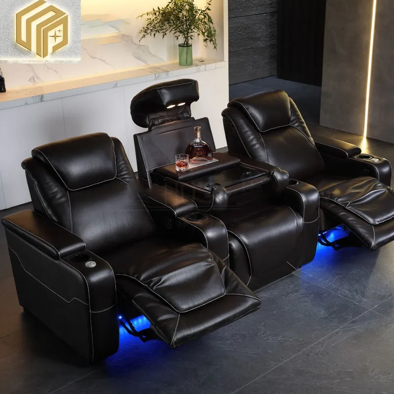 

Customized hotel cinema reclining leather sofa, living room, science and technology cloth sofa, living room, household electric