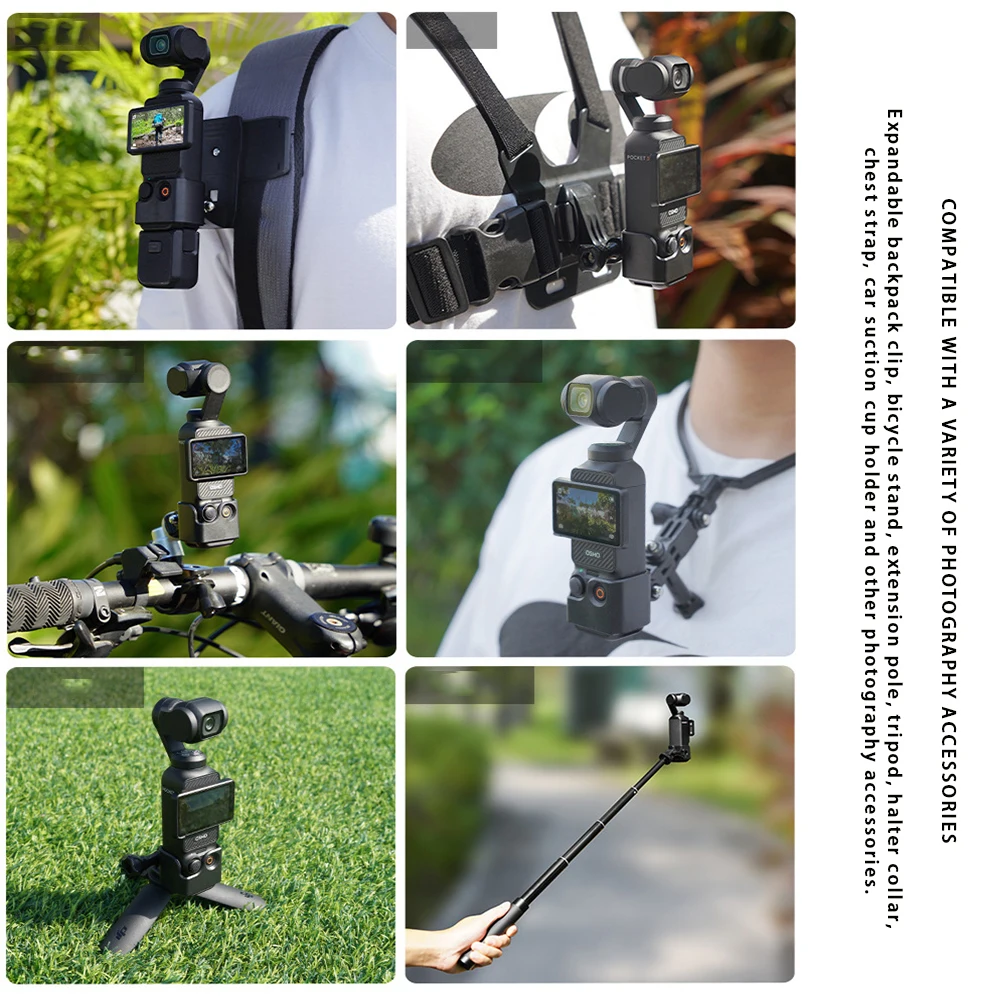 Accessories Kit for DJI Osmo Pocket 3 Head Strap Mount, Chest Mount Harness, Backpack Clip Holder - with 1/4\