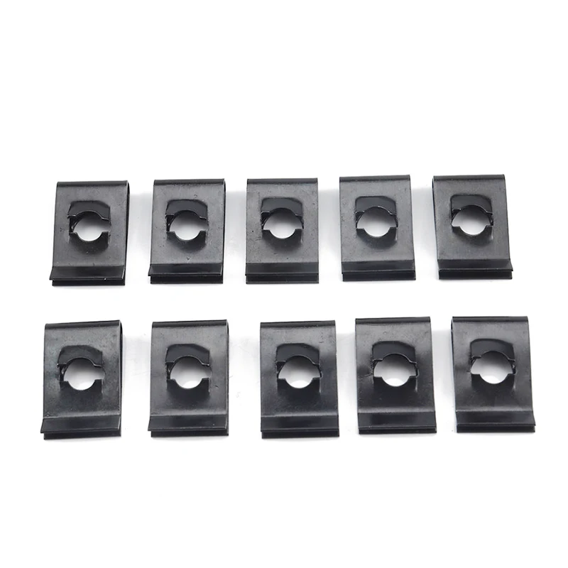 120pcs Car Interior Decorative U Reed Nut Clip Car Body Fasteners Manganese Steel No. 14