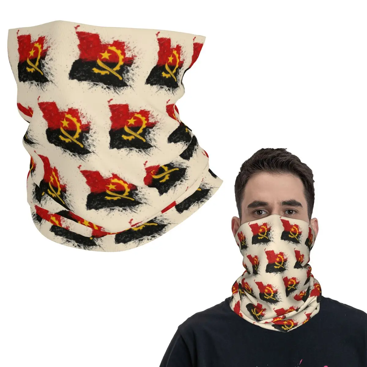 

Окрашенная бандана с флагом Анголы и Анголо, шарф с принтом, многофункциональная Балаклава для мужчин, женщин, взрослых, дышащая