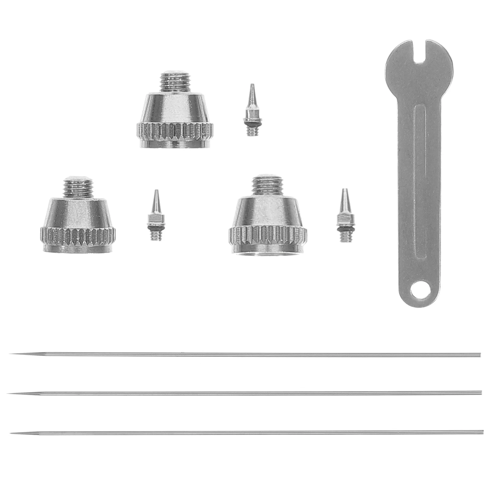 1 Set Suku Cadang Pengganti Jarum Nosel Airbrush Ujung Tembaga Murni Baja Tahan Karat Kelas Tinggi untuk Alat Perbaikan Penyemprot Profesional