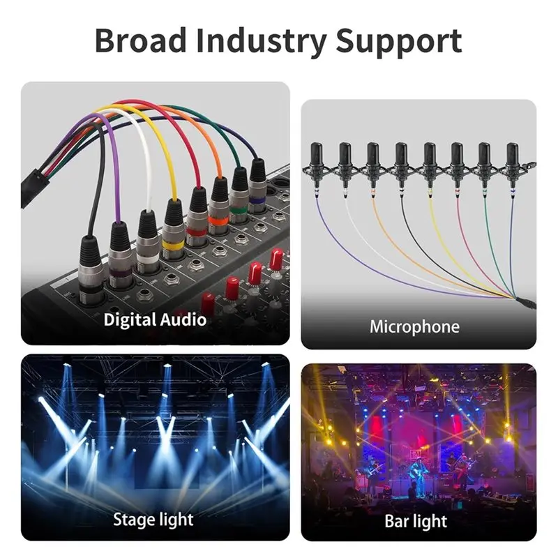 X12A-Audio Cable 8-Channel XLR Male To Female 8 Way XLR Cable For Recording For Studios, Live, Stage Setup