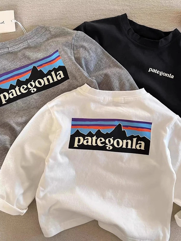 Cseta de Manga Larga 00% Aodón con Estampado de Dibujos Animados para Niñas y Niños, Estilo Casual Hoado para Otoño