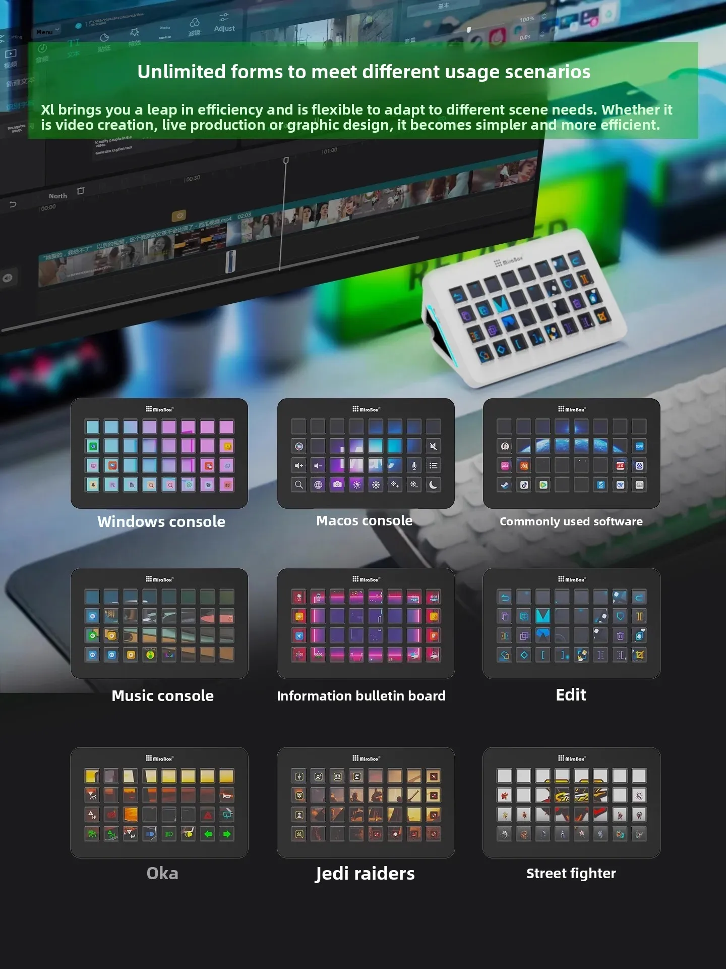 Mirabox XL وحدة تحكم مرئية 32 مفتاحًا لوحة مفاتيح ماكرو قابلة للبرمجة Streamdeck Live التحكم المركزي لوحة مفاتيح ماكرو ملحقات ألعاب الكمبيوتر #6
