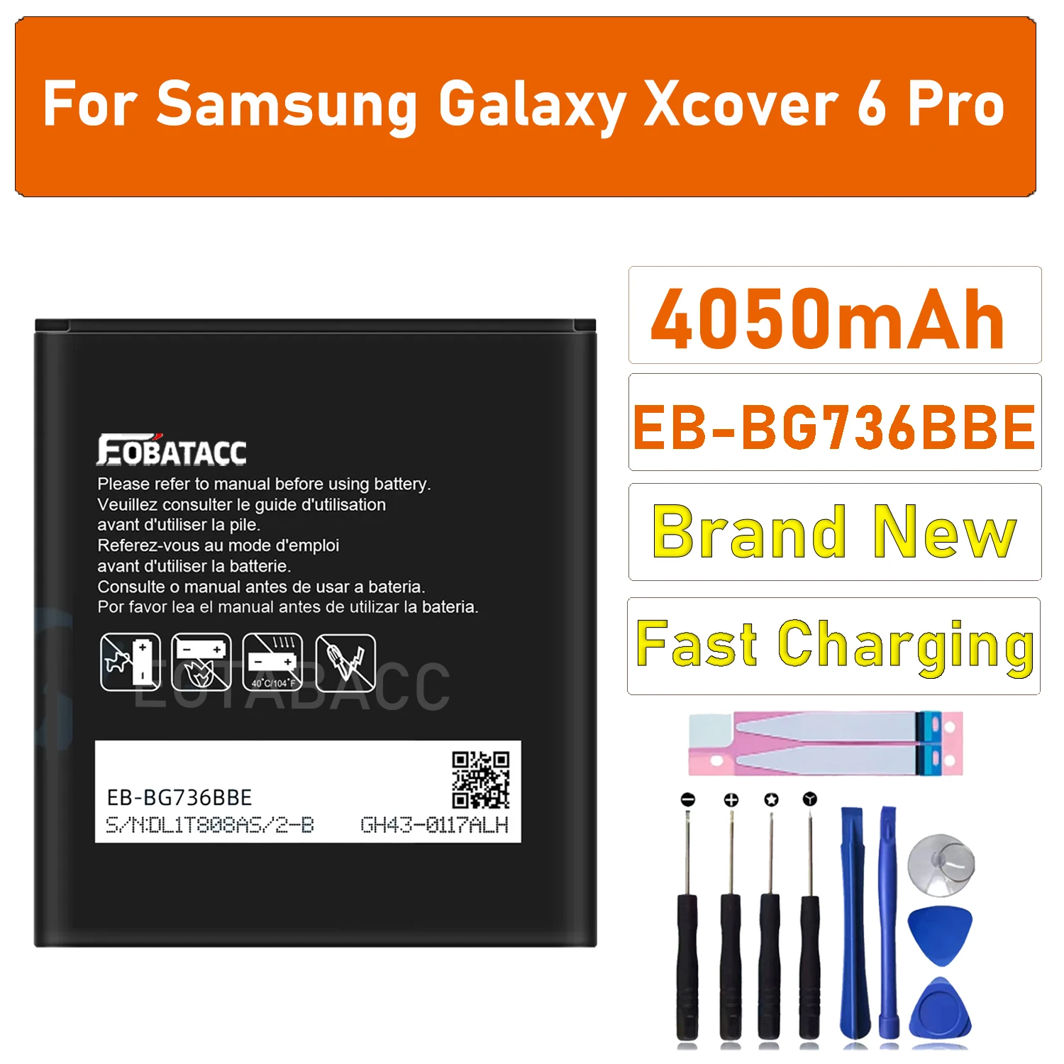

High capacity Battery EB-BG736BBE For SAMSUNG Galaxy Xcover 6 Pro sm-bg736b Battery Battery + Free Tools