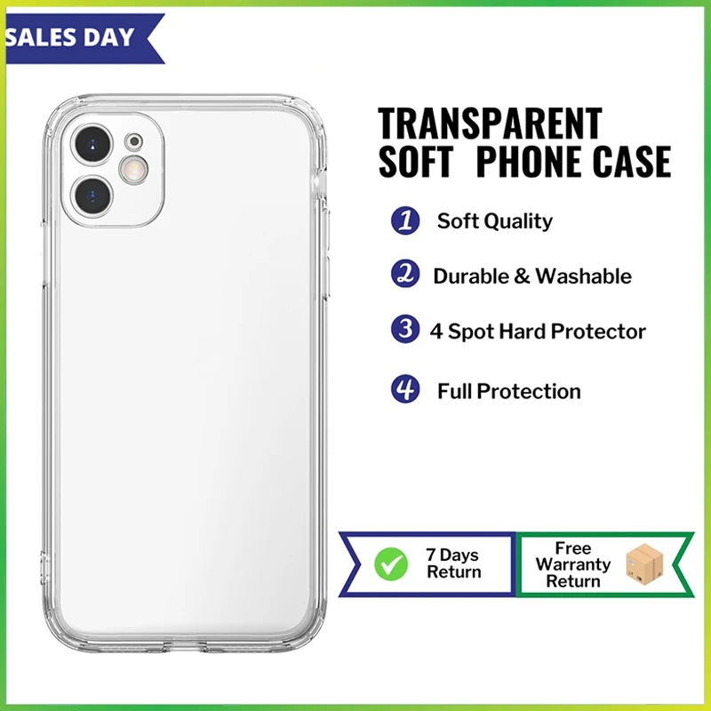 【Entrega rápida】funda de teléfono transparente suave Compatible con iPhone 6/6S/7/8/678Plus/X/Xs/Xs Max/Xr/11/11Pro/11Pro Max