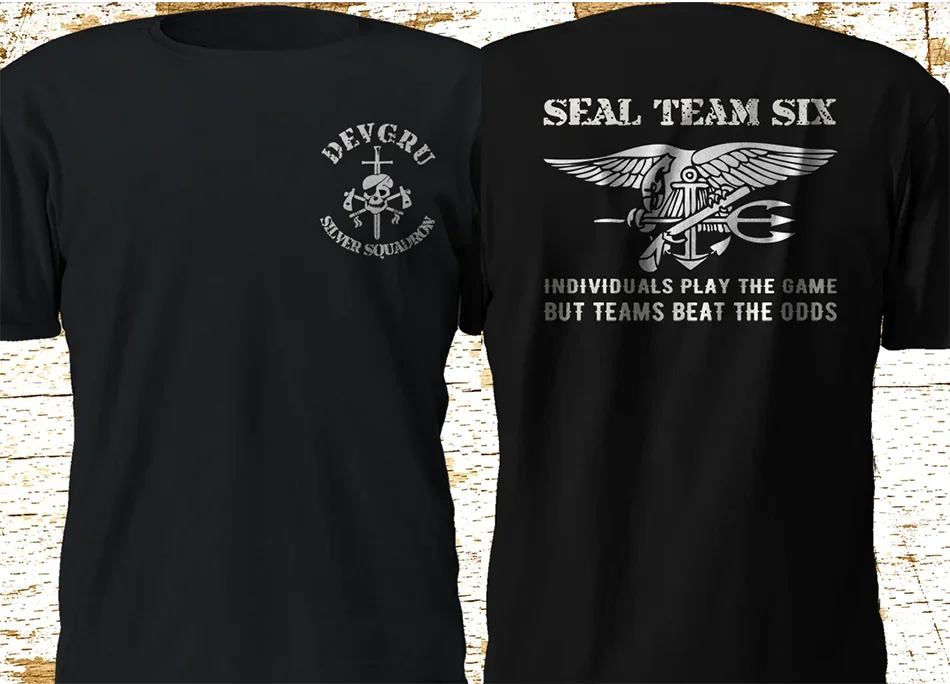 Naval Seal Team 6 Six Devgru Silver Squadron T-Shirt 100% Cotton O-Neck Summer Short Sleeve Casual Mens T-shirt Size Streetwear