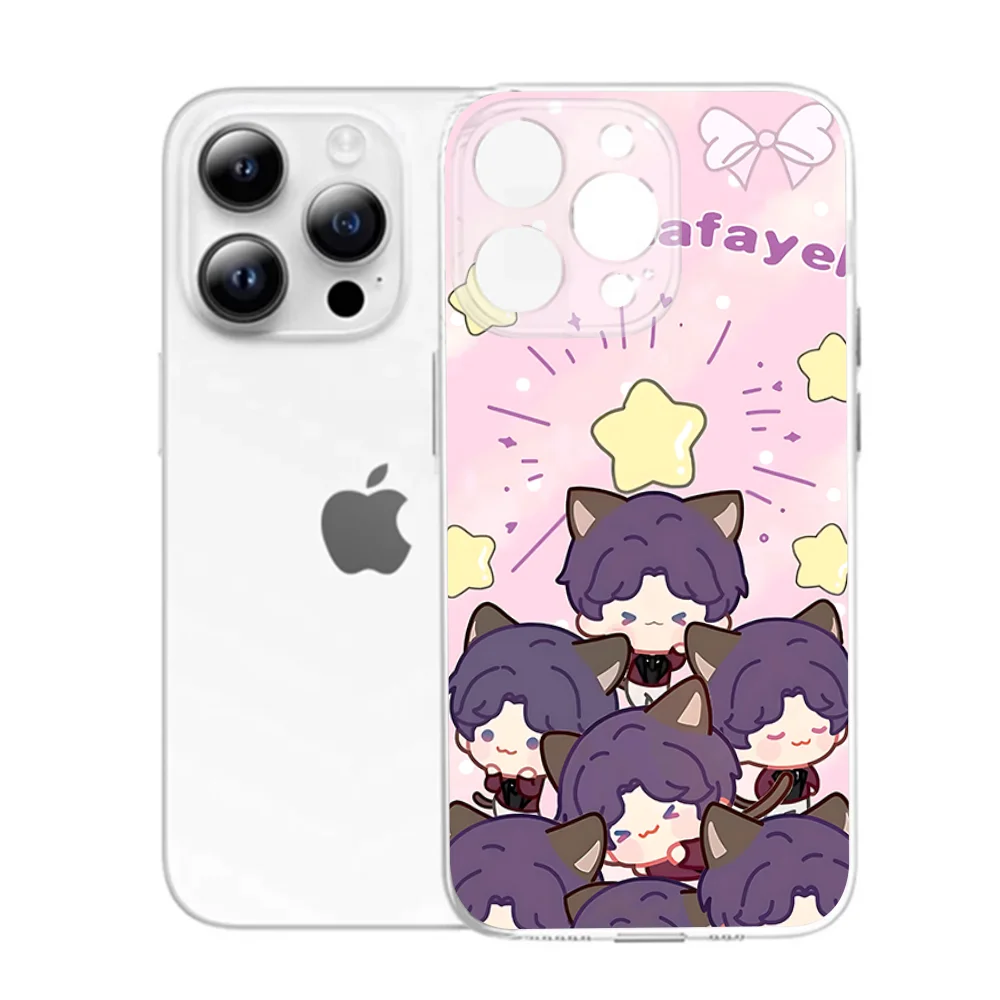 حافظة هاتف رافاييل لوف آند ديب سبيس لهاتف آيفون 16,15,14,13,12,11 Pro,Max,Plus,X,XS,XR,SE,سيليكون شفاف صغير ناعم