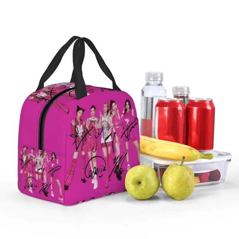 Kpop Group Itzys Korean Girls Singer Insulated Lunch Tote Bag for Women Resuable Thermal Cooler Bento Box Kids School Children